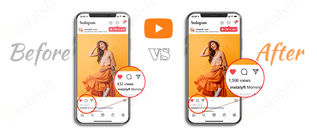 Before and After buying 1,000 Instagram Views